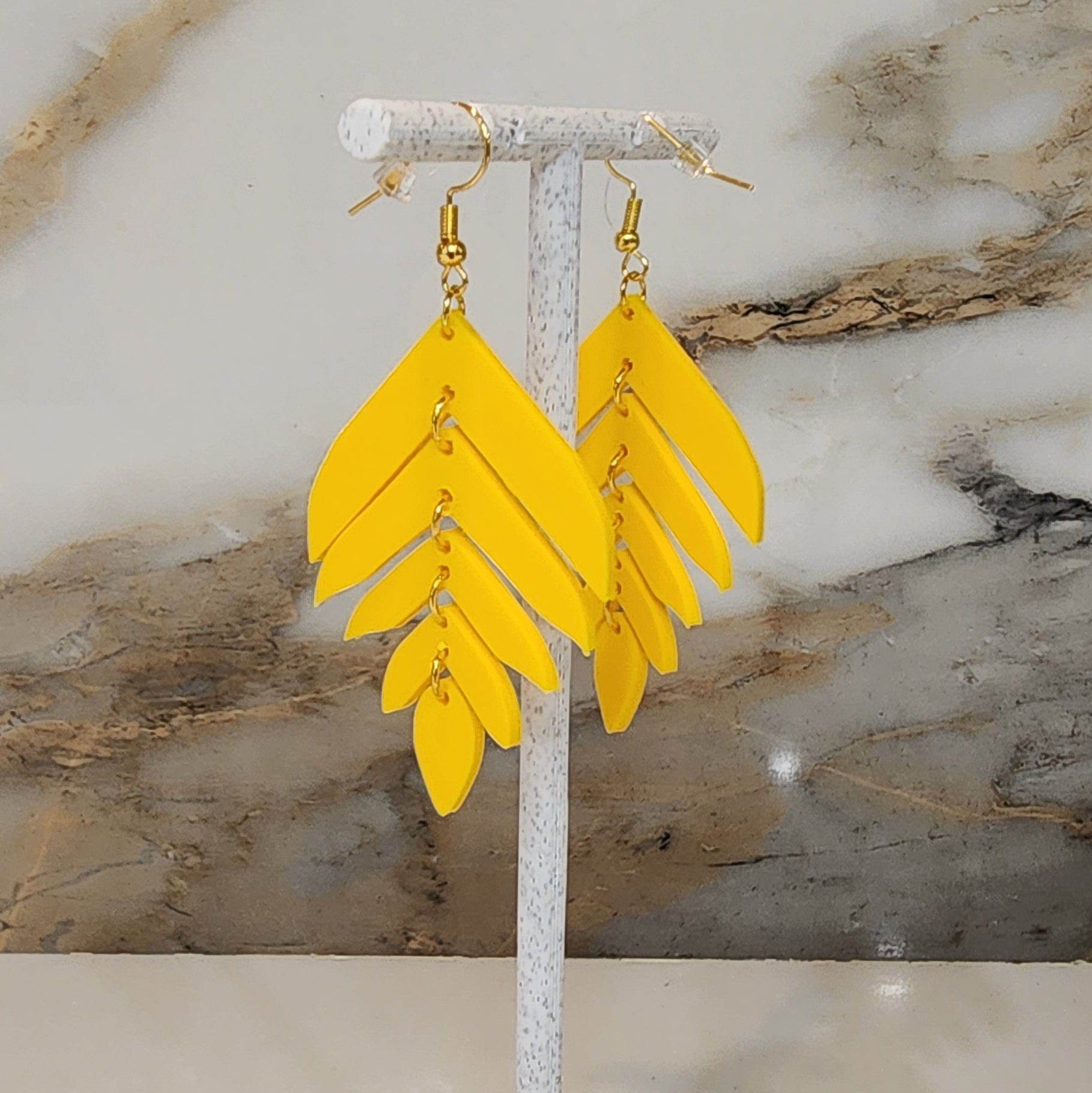 Feather Earring Yellow