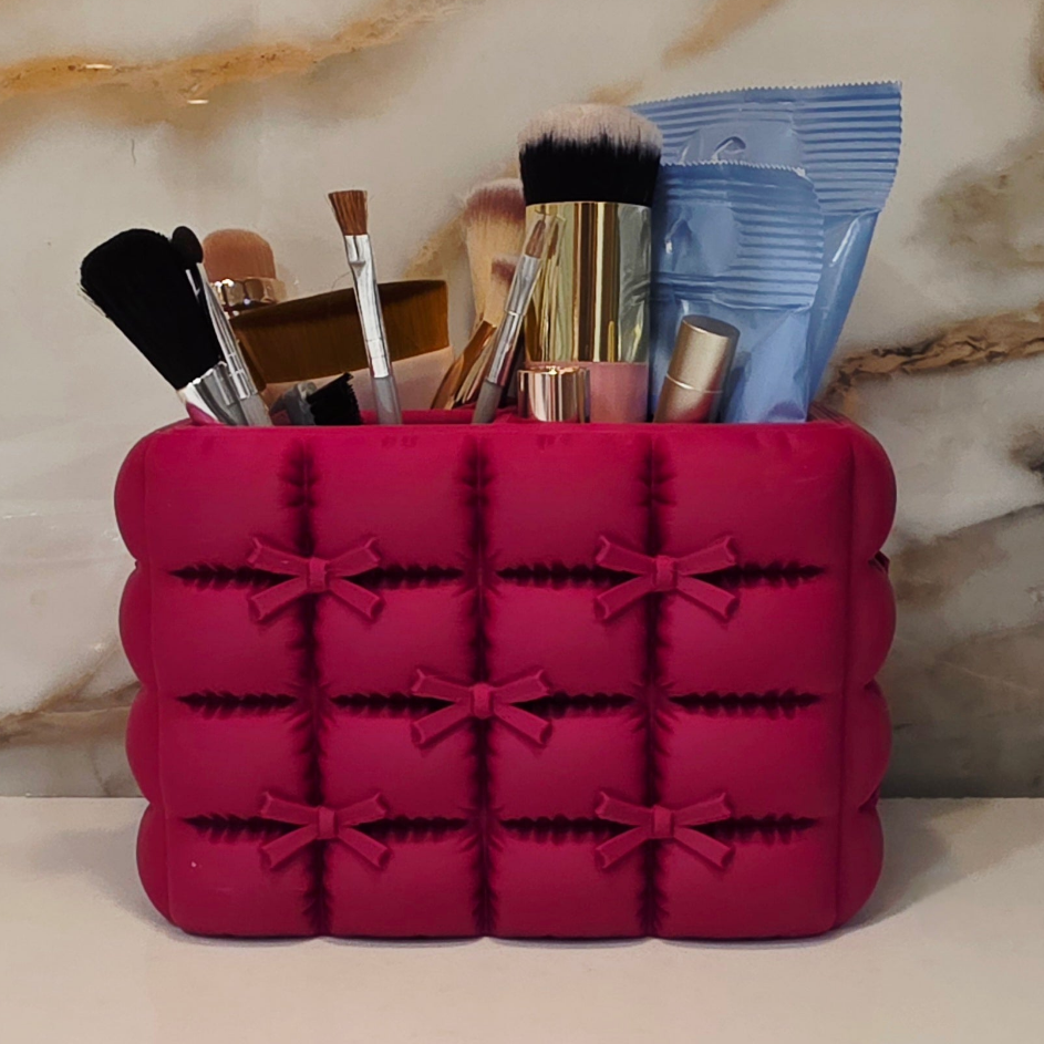 Tufted Bow Makeup/Organizer