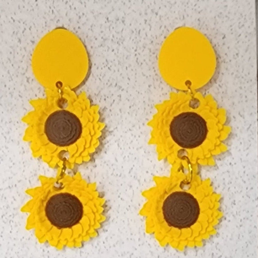 Double Sunflower Earring 1001