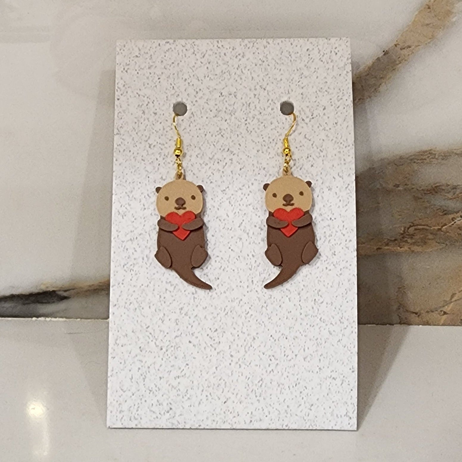 Heart Otter Earring
