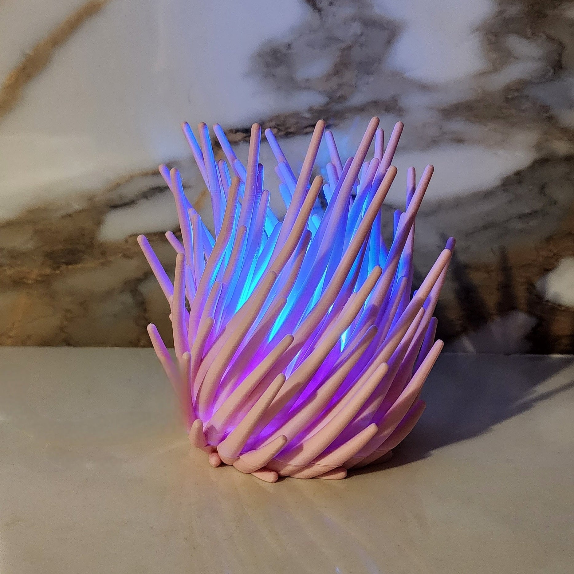 Pink Lamp with Blue Light