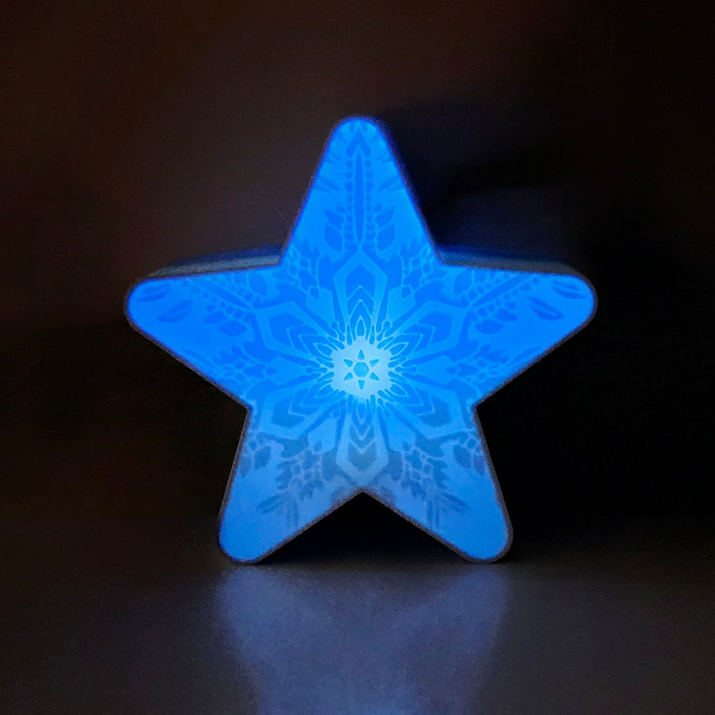 LED Star w/Snowflake Design