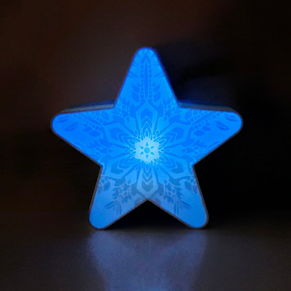 LED Star w/Snowflake Design