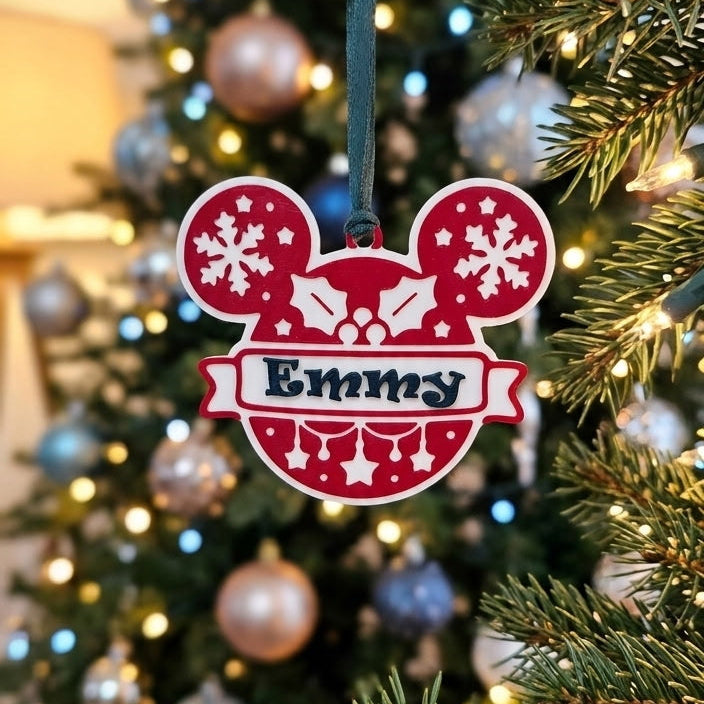 Customizable Ornament - Mouse Holly/Snowflake