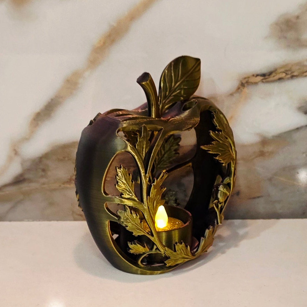 Apple Tea Light (LED only) - Quad Color (Purple,Red,Brown & Gold)