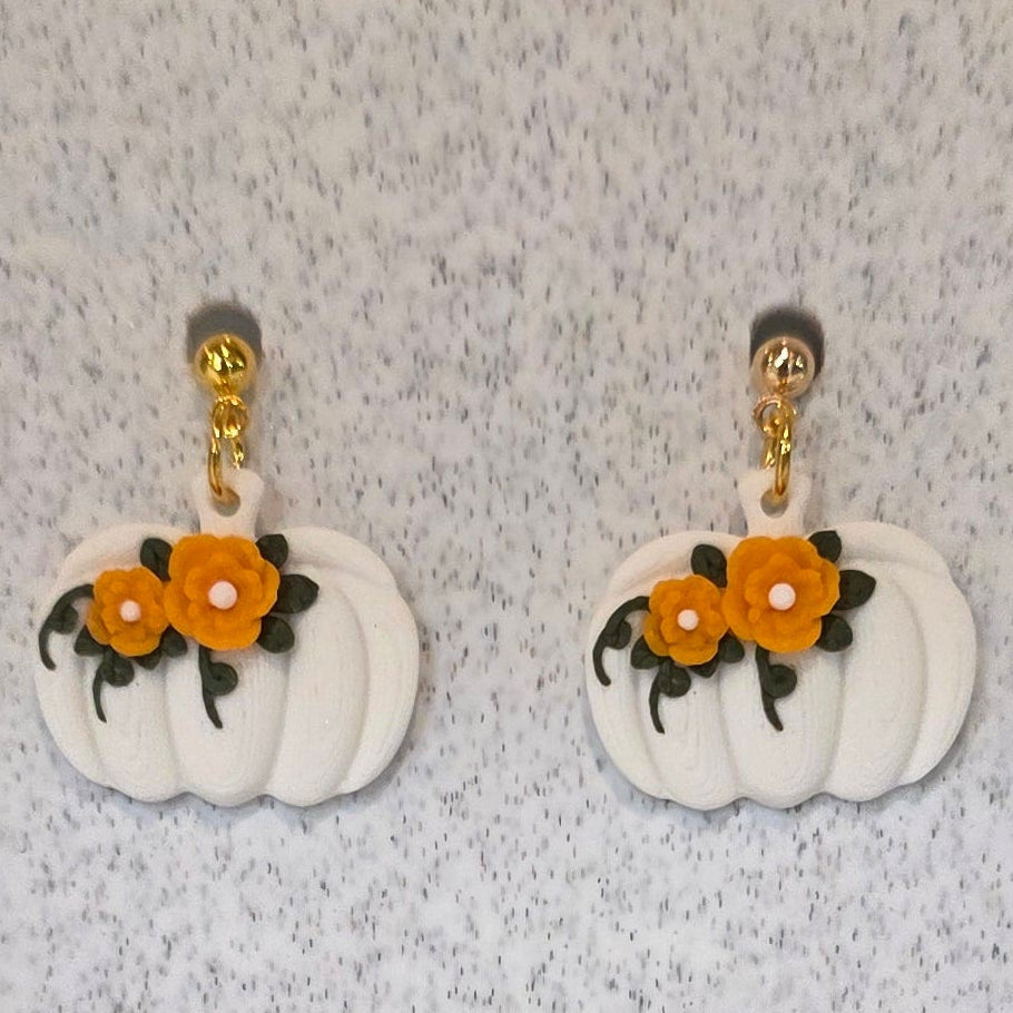Fall - Floral Pumpkins White 1186