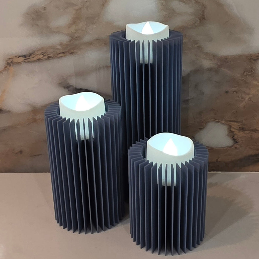 LED Candle Set of 3 - Curved & Straight Option