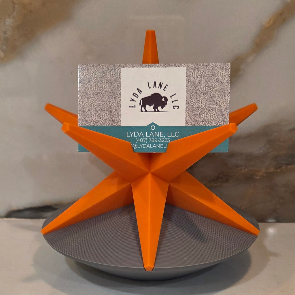 Star w/Base Business Card Holder