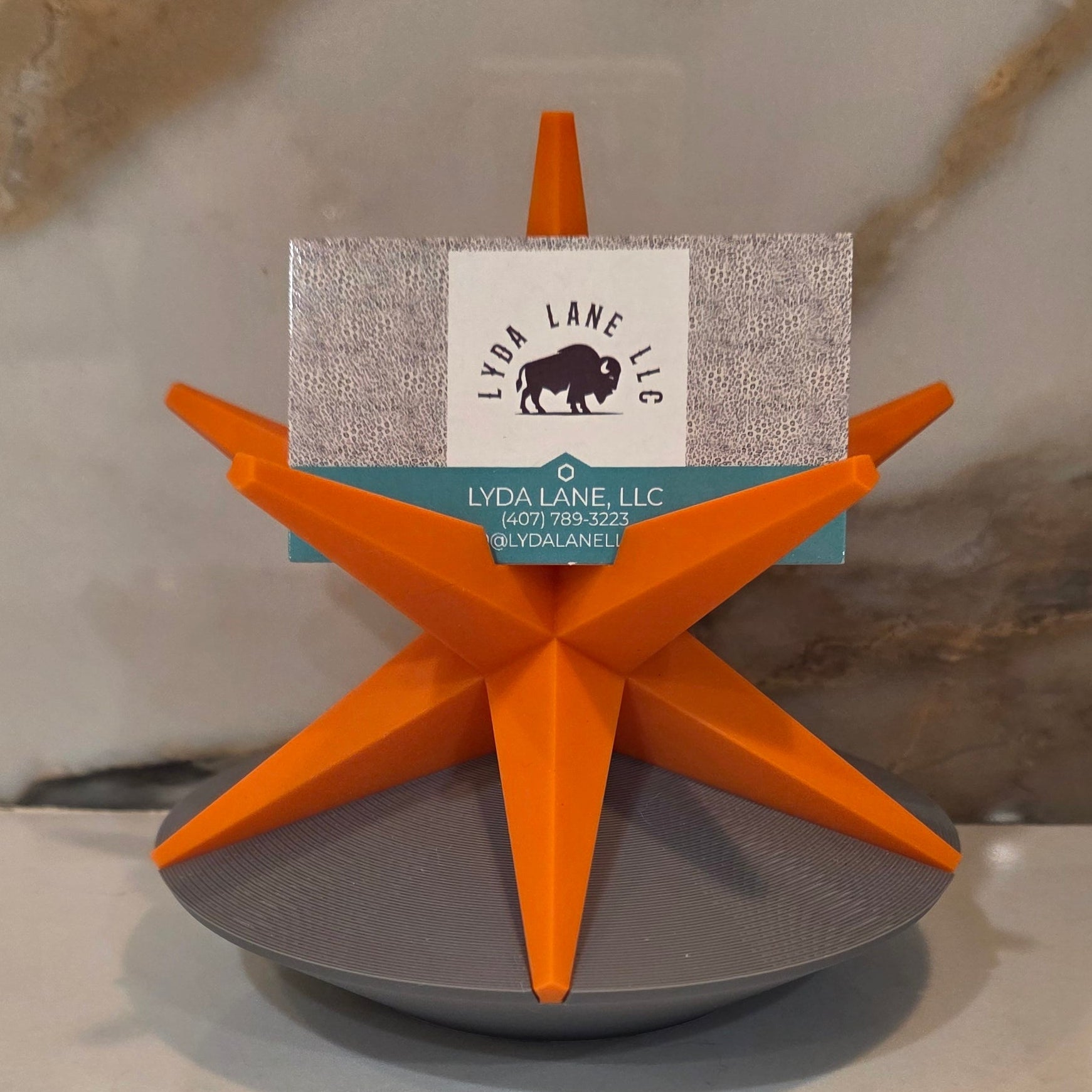 Star w/Base Business Card Holder