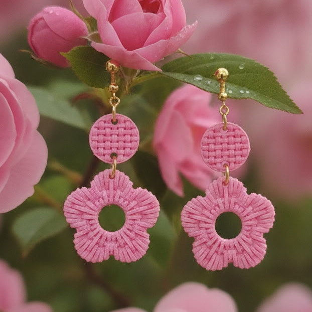 Floral - Knitted Flower with Drop