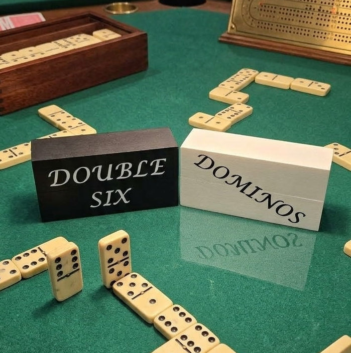 Classic Double Six Magnetic Case Domino Set with Tray/Holders - Black Set