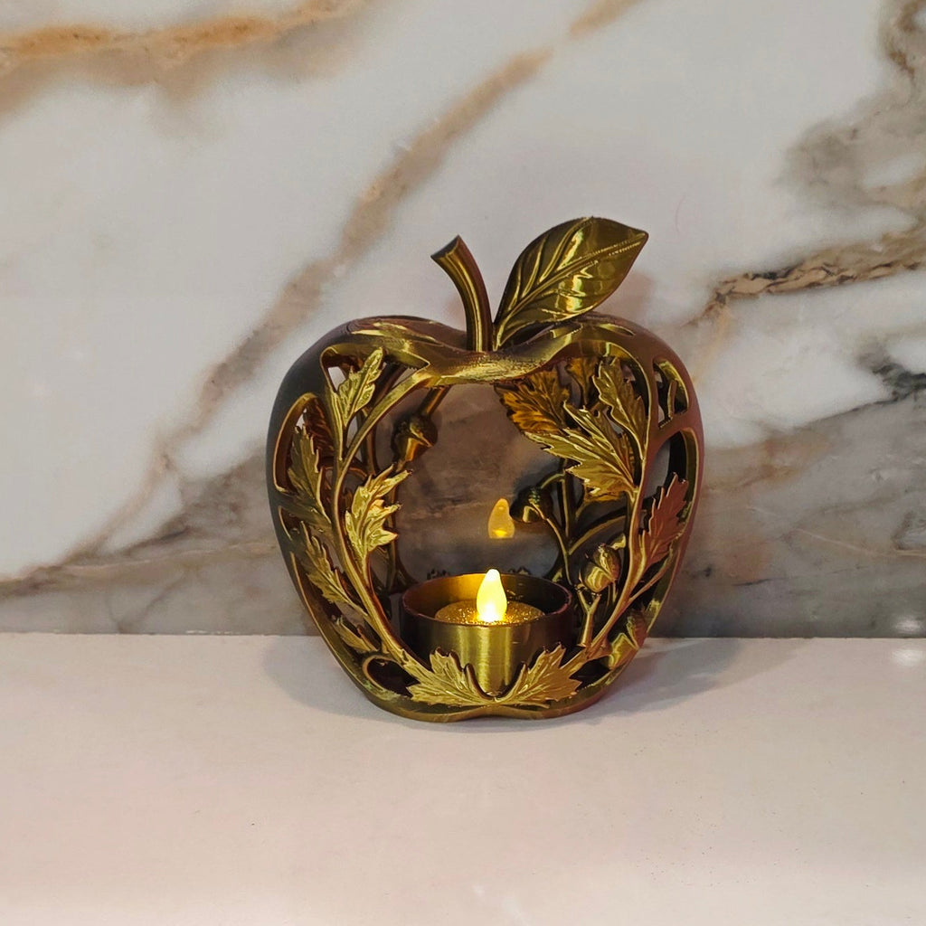 Apple Tea Light (LED only) - Quad Color (Purple,Red,Brown & Gold)