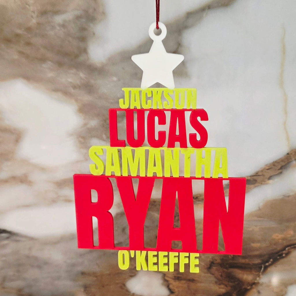 Customizable Stackable Names Family Tree Ornament