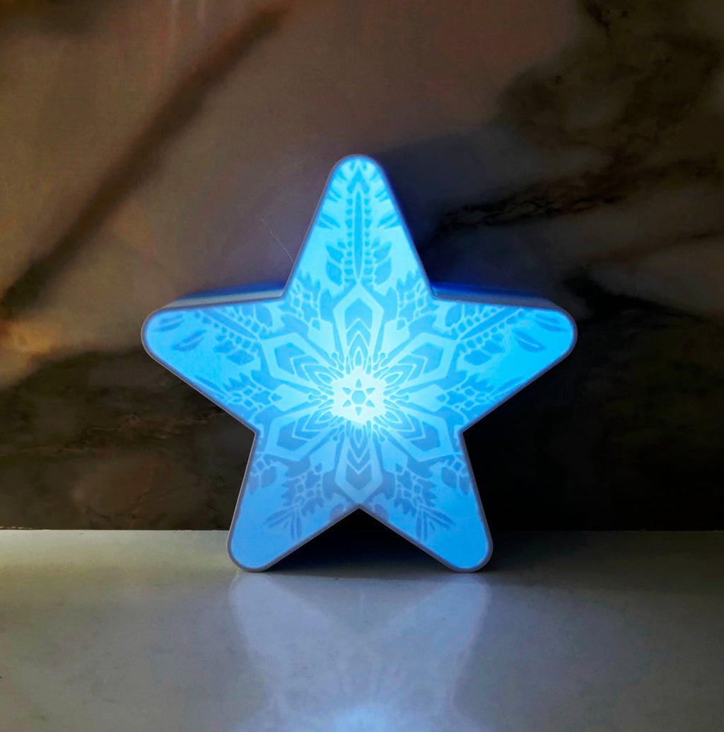 LED Star w/Snowflake Design
