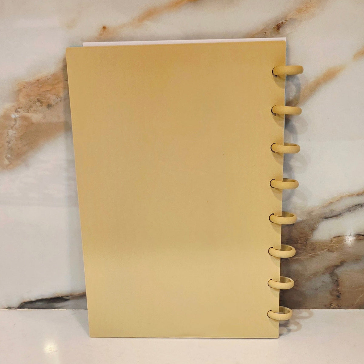 A5 Floral Notebook/Journal Cover - Refillable - Ice Blue & Desert Tan