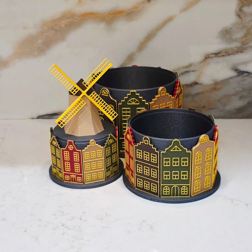 Stackable Euro Town Cookie/Treat/Gift Container