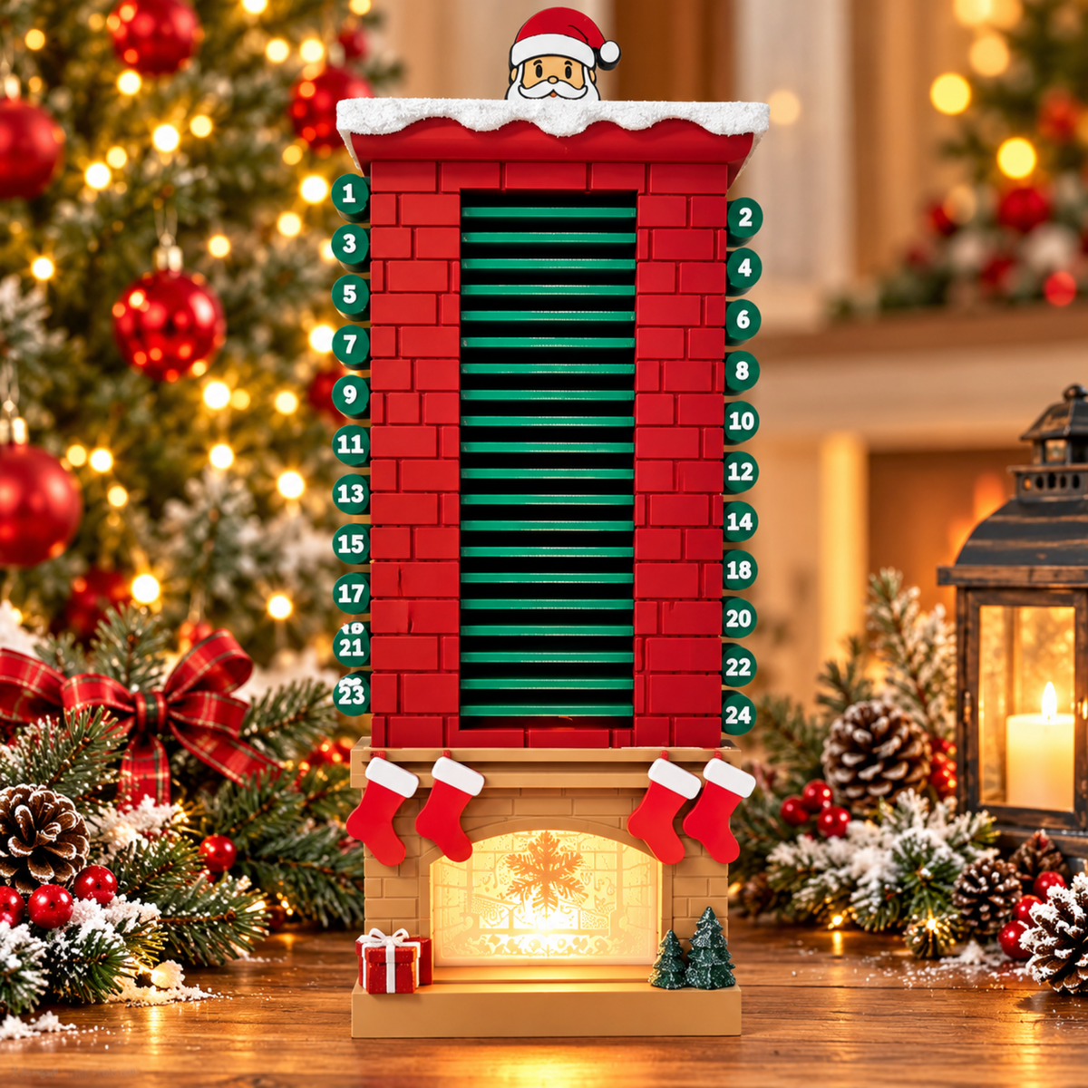 LED - Santa Advent Chimney Drop Calendar
