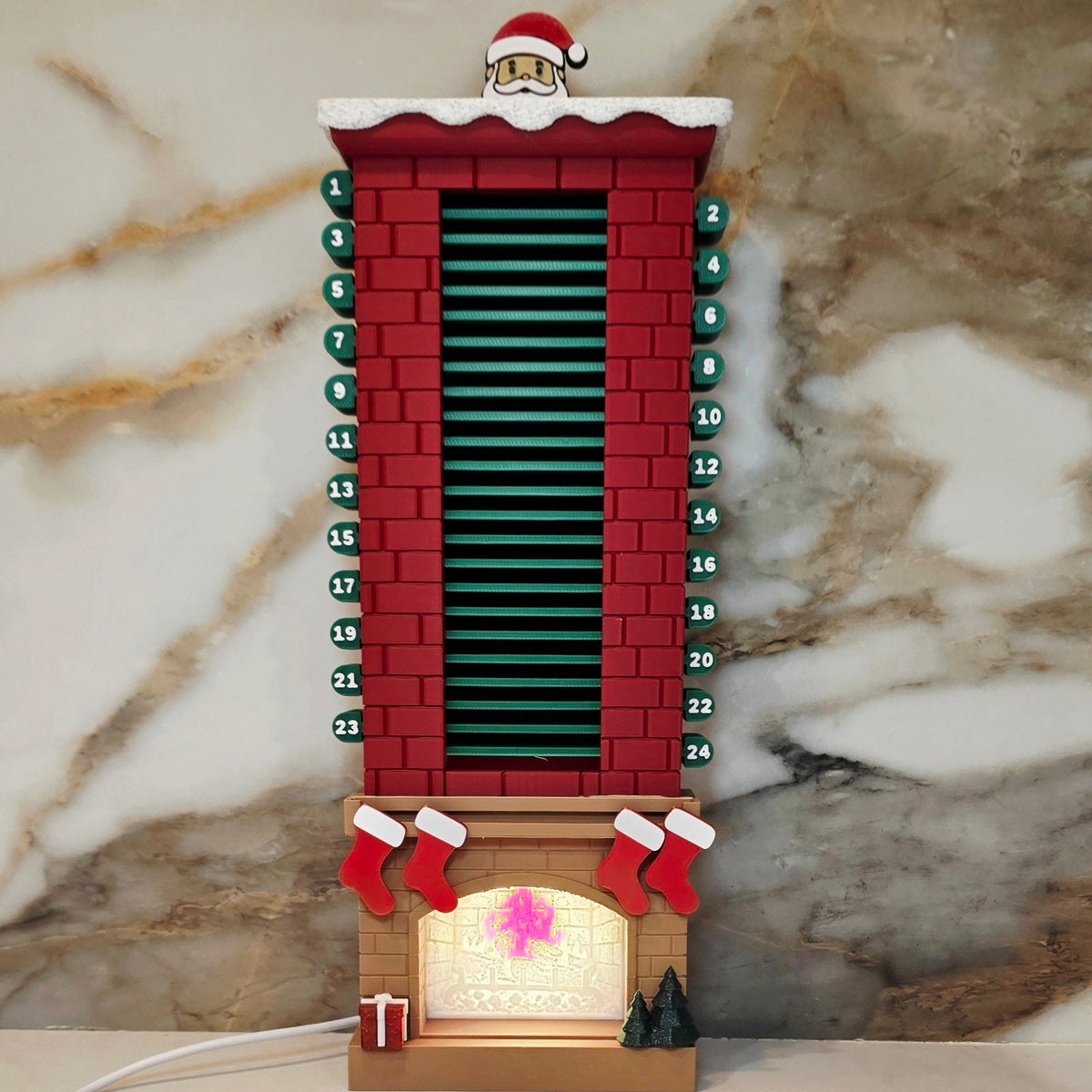 LED - Santa Advent Chimney Drop Calendar