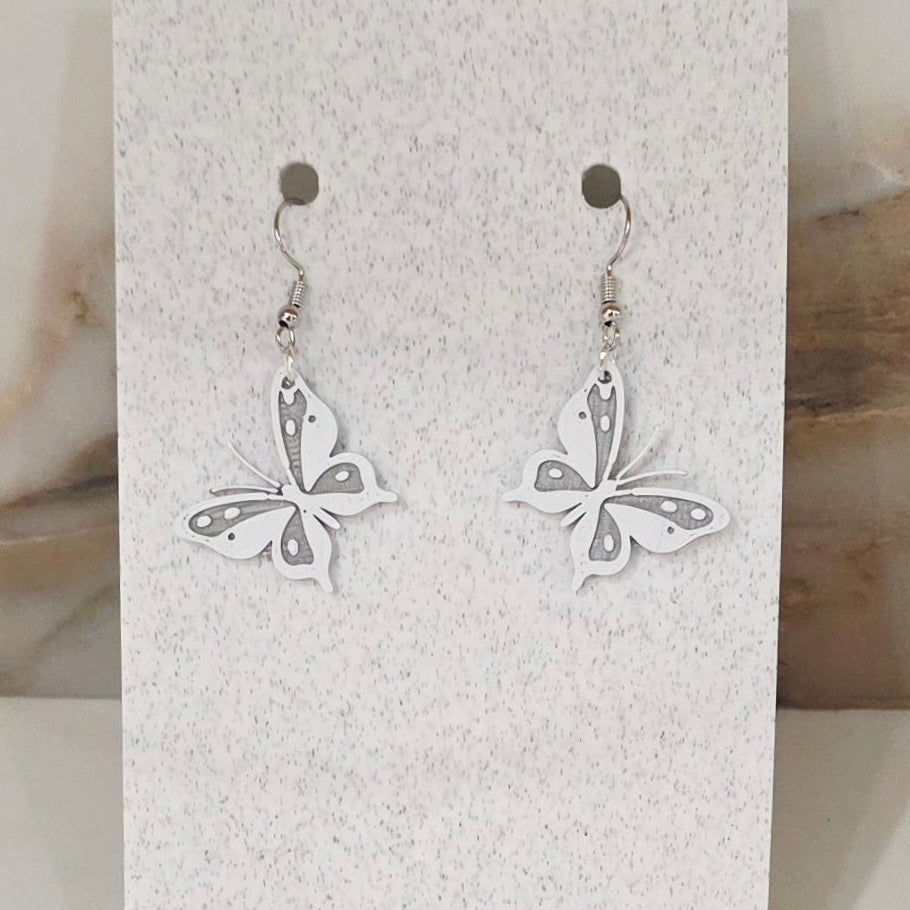 Butterfly - White & Silver