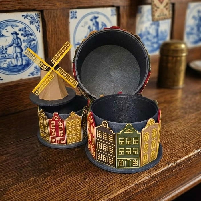 Stackable Euro Town Cookie/Treat/Gift Container