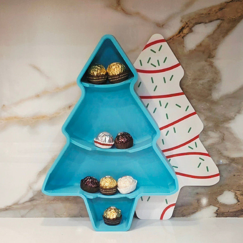 Little Debbie Christmas Tree Snack Tray w/Lid