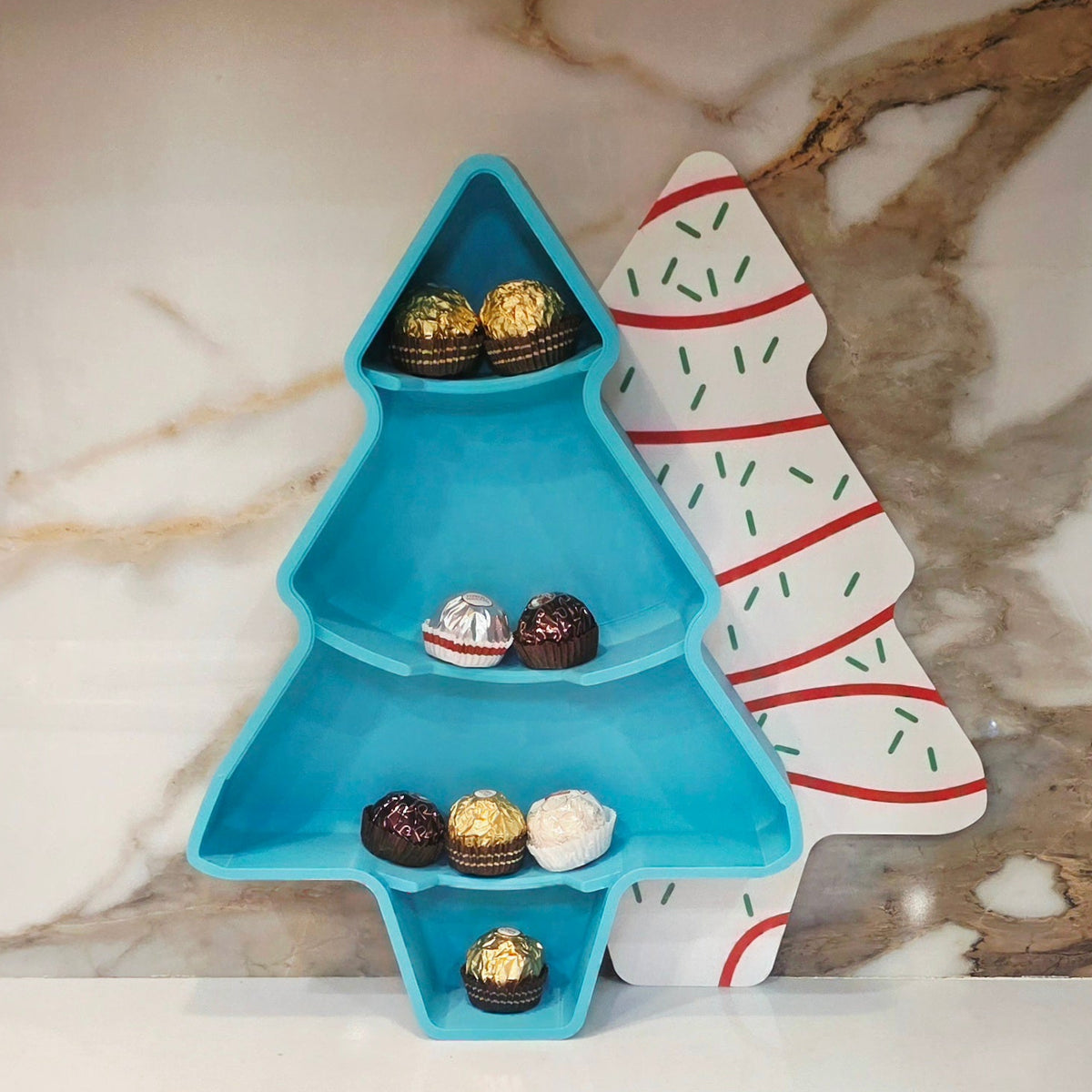 Little Debbie Christmas Tree Snack Tray w/Lid