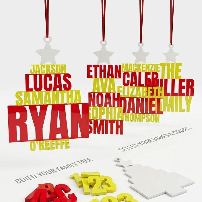 Customizable Stackable Names Family Tree Ornament