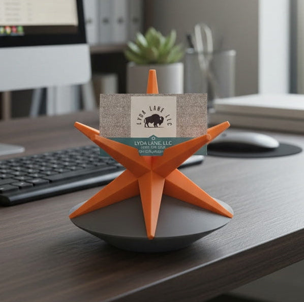Star w/Base Business Card Holder