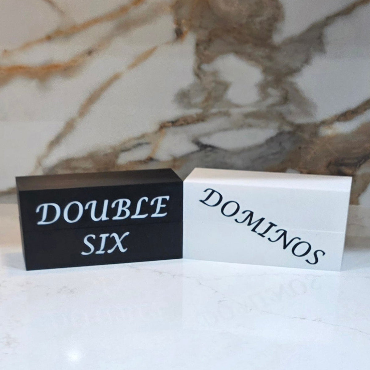 Classic Double Six Magnetic Case Domino Set with Tray/Holders - Black Set