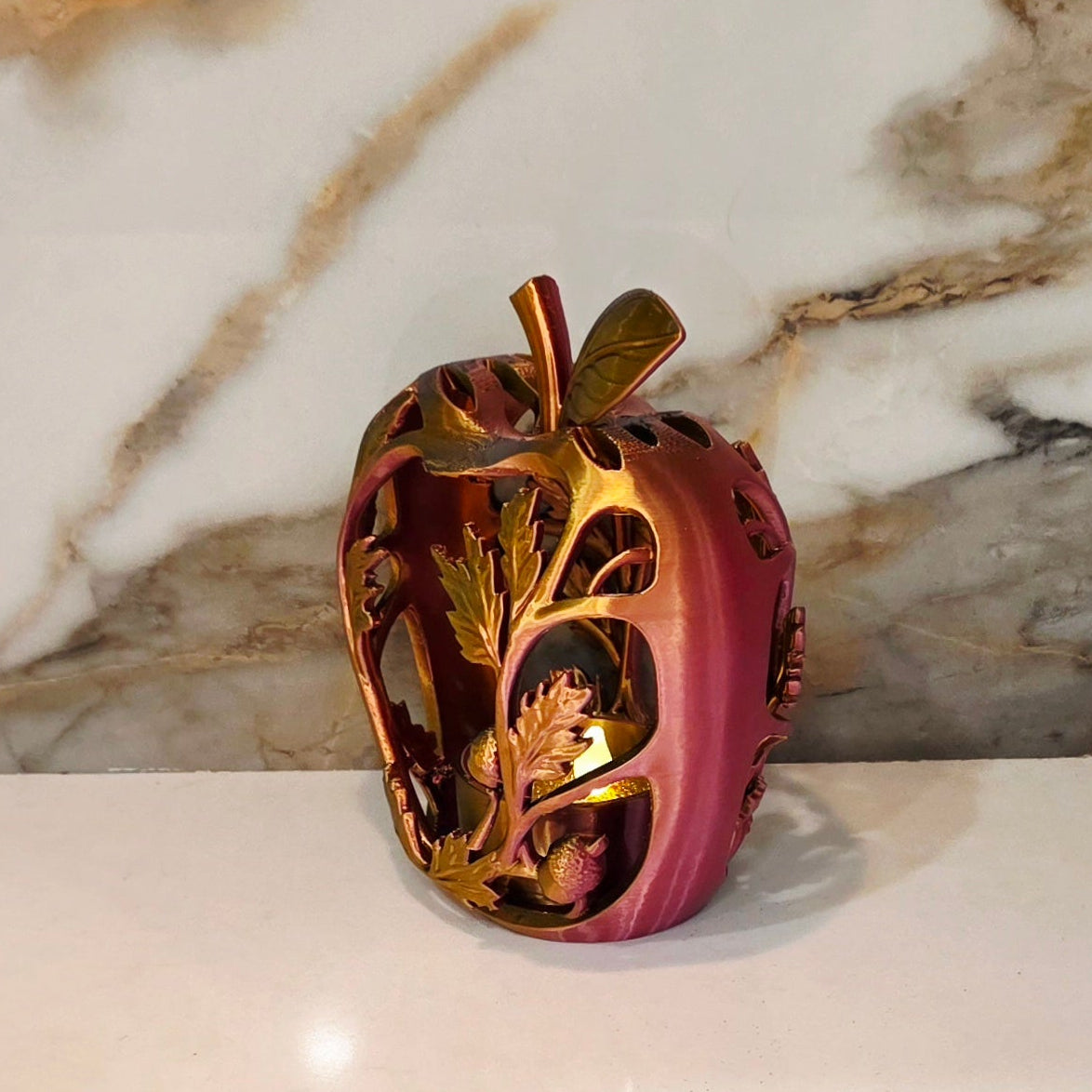 Apple Tea Light (LED only) - Quad Color (Purple,Red,Brown & Gold)
