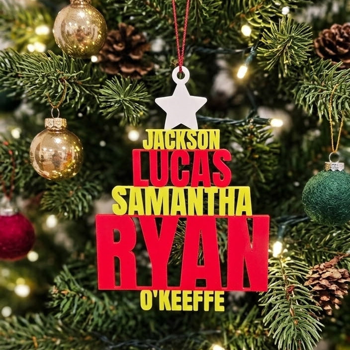Customizable Stackable Names Family Tree Ornament