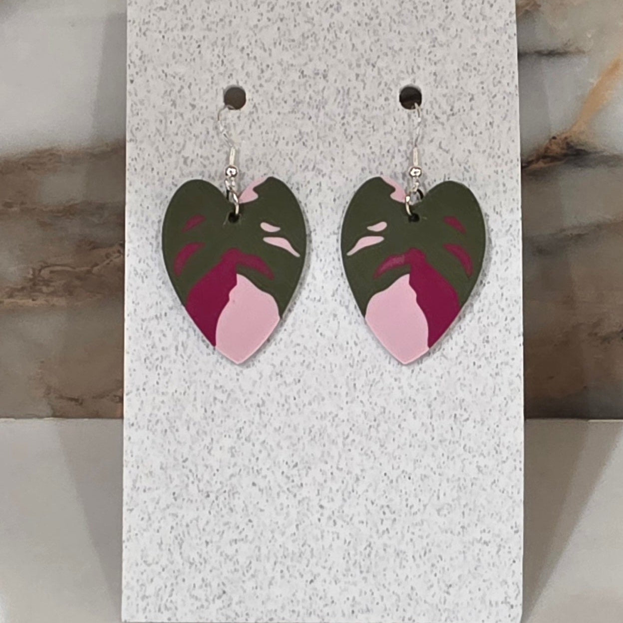 Pink Princess Leaf Earrings