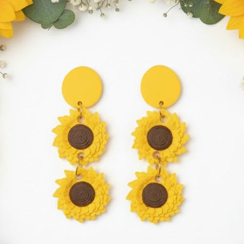 Double Sunflower Earring 1001