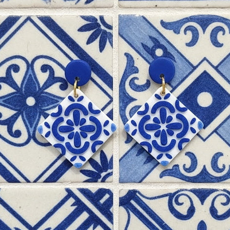 Greek Tile - Blue Circle w/White & Blue Tile