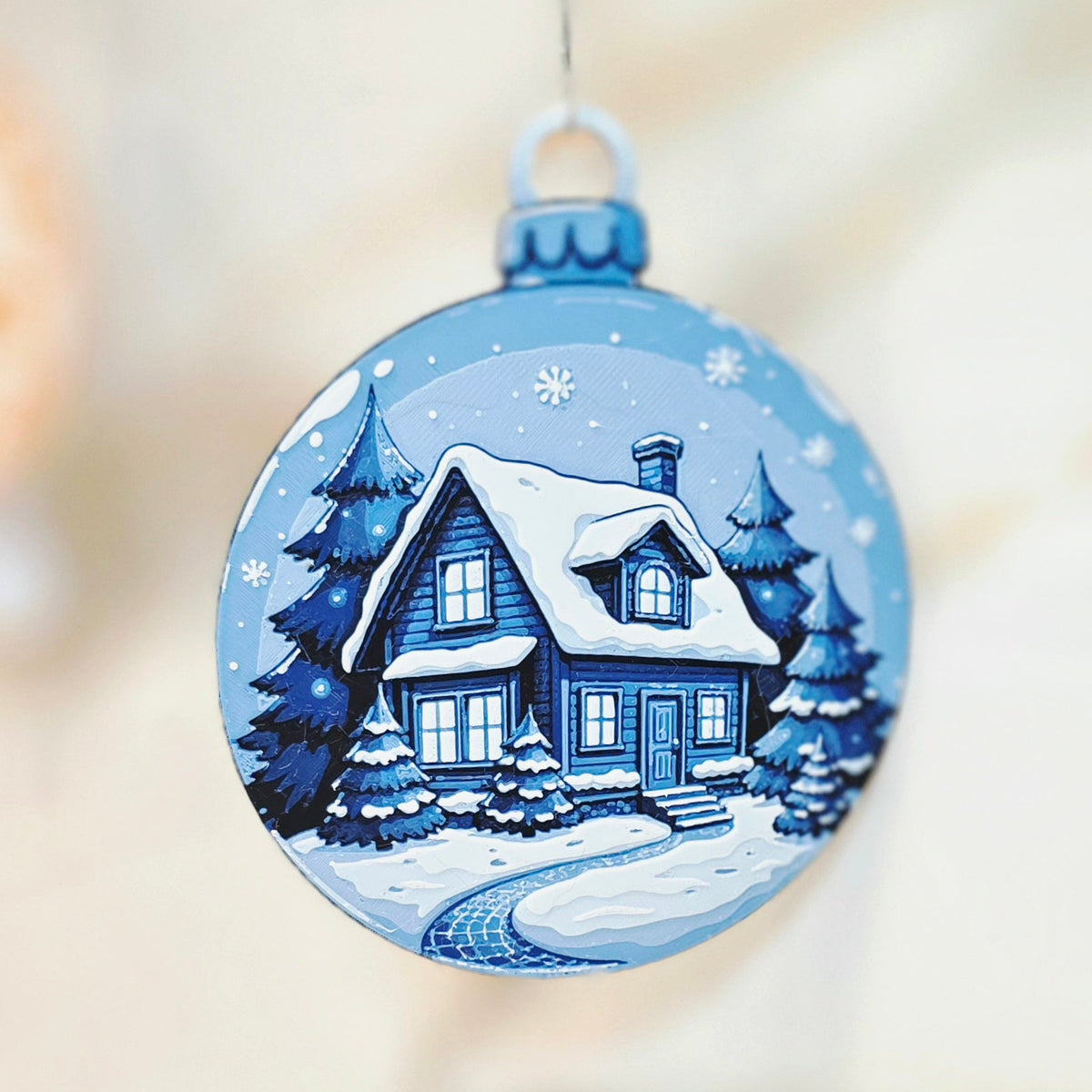 Winter Scene - Blue - Ornament
