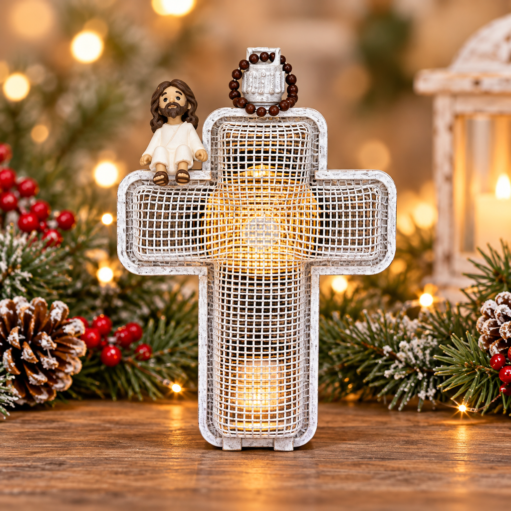 Thermoformed Cross and Baby Jesus (Sitting/Monitor)
