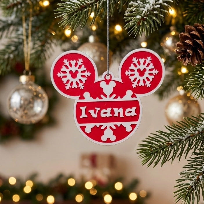 Customizable Ornament - Mouse Snowflake