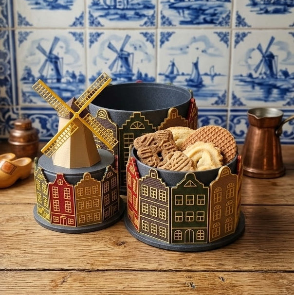 Stackable Euro Town Cookie/Treat/Gift Container