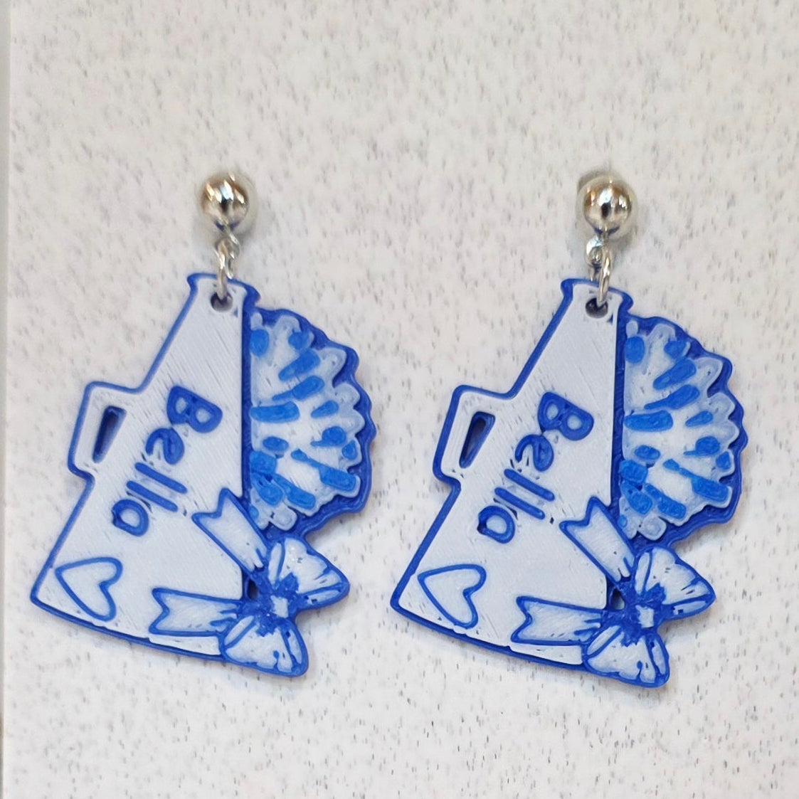 Customizable - Cheer - Megaphone with pom and heart