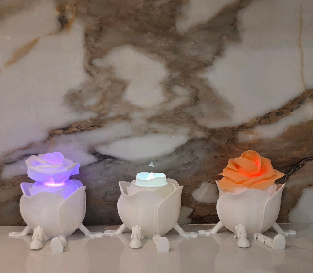 Articulated Rose Bud LED Light Holder