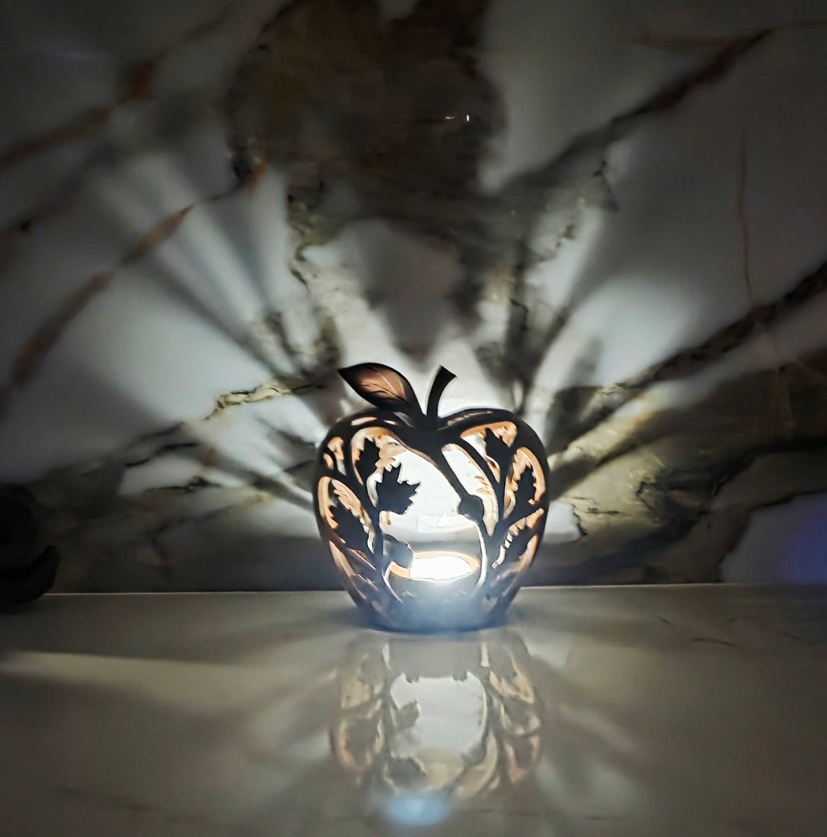 Apple Tea Light (LED only) -(Rosewood)