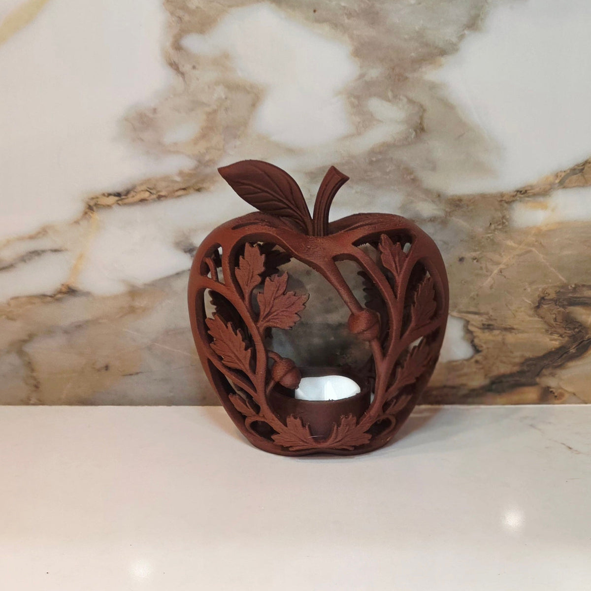 Apple Tea Light (LED only) -(Rosewood)