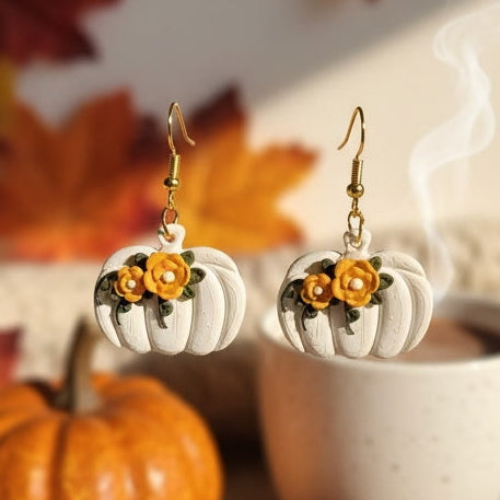 Fall - Floral Pumpkins Black