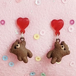 Teddy Bear Heart Balloon Stud 1134