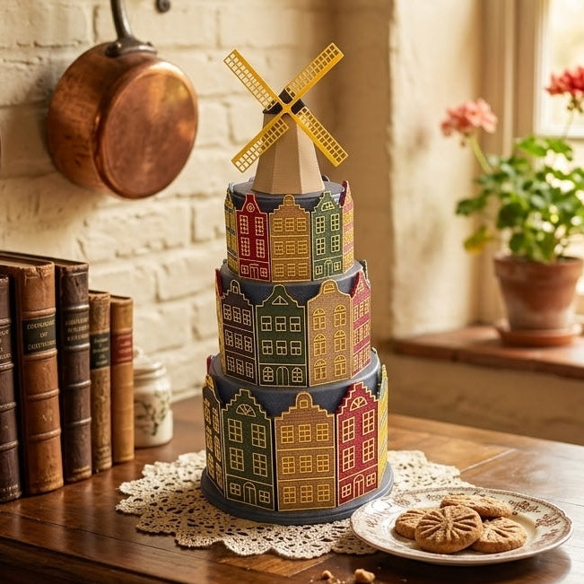 Stackable Euro Town Cookie/Treat/Gift Container