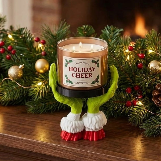 3 Wick Candle Holder - Grinch Hands (Candle Not Included)
