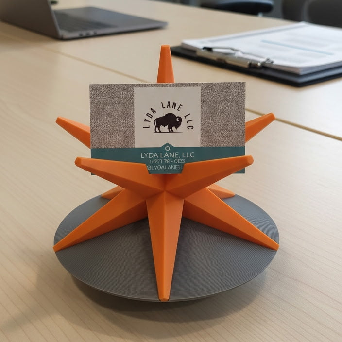 Star w/Base Business Card Holder