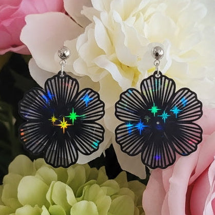 Flower w/holographic stars 1035