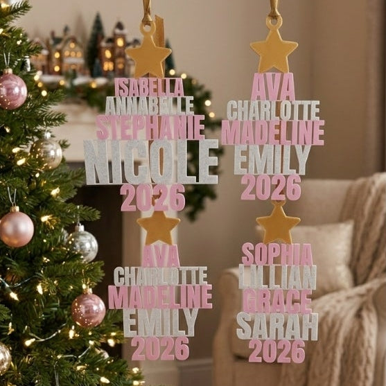 Customizable Stackable Names Family Tree Ornament