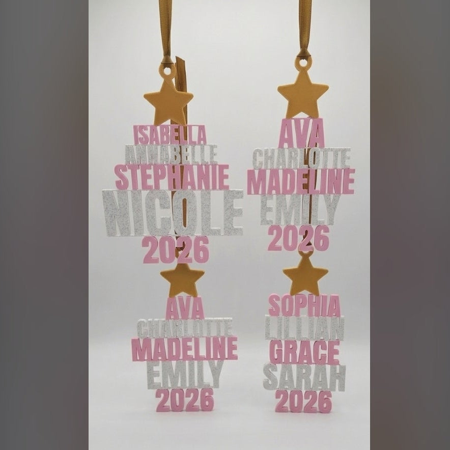 Customizable Stackable Names Family Tree Ornament